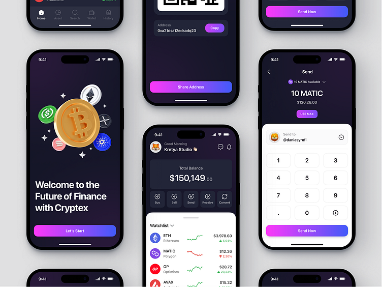 Cryptex finance application interface